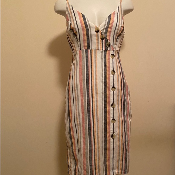 Moon Orchi Dresses & Skirts - 🆕 Moon Orchid multi colored striped button dress